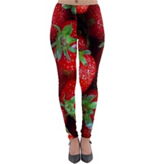 Strawberry, Berries, Fresh, Red Lightweight Velour Leggings by kyorashop23