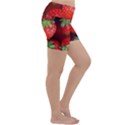 Strawberry, Berries, Fresh, Red Lightweight Velour Yoga Shorts View3