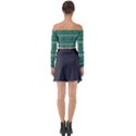 Christmas Knit Digital Long Sleeve Off Shoulder Crop Top View2