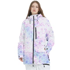 Digital Art Artwork Abstract Pink Purple Women s Multi Pockets Zip Ski And Snowboard Waterproof Breathable Jacket by Dutashop