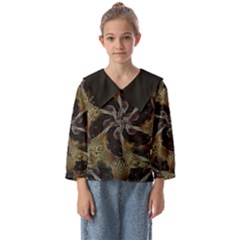 Abstract Organic Pattern Design In Dark Warm Colors Kids  Sailor Shirt by dflcprintsclothing