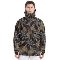 Abstract Ornate Organic Texture Design Print Men s Pullover Zip Ski And Snowboard Waterproof Breathable Jacket by dflcprintsclothing