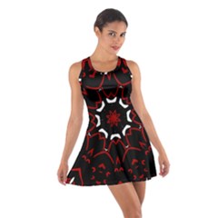 Red Shapes Mandala   Cotton Racerback Dress by ConteMonfrey