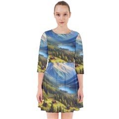 Forest Landscape Nature Trees Smock Dress by Salmanaz77