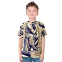 Thinker Sculpture Design Geometric Kids  Cotton T-Shirt View1