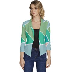 Geometric Colors  Pool Women s Casual 3/4 Sleeve Spring Jacket by ConteMonfrey