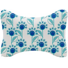 Blue Daisy Minimalist Leaves   Seat Head Rest Cushion by ConteMonfrey