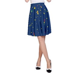 Christmas Sky Happy A-line Skirt by Dutashop