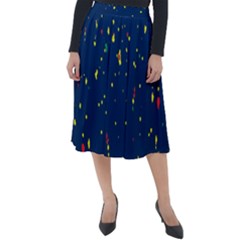 Christmas Sky Happy Classic Velour Midi Skirt  by Dutashop