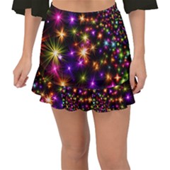 Star Colorful Christmas Abstract Fishtail Mini Chiffon Skirt by Dutashop