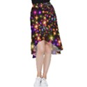 Star Colorful Christmas Abstract Frill Hi Low Chiffon Skirt View1