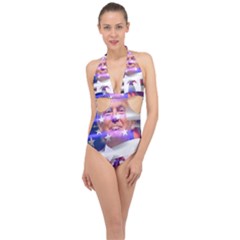 Donald Trump Flag Halter Front Plunge Swimsuit by vintagetrump