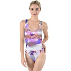 Donald Trump Flag High Leg Strappy Swimsuit by vintagetrump