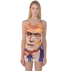 Orange Donald Trump One Piece Boyleg Swimsuit by vintagetrump