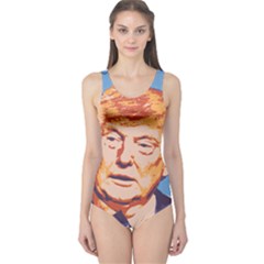 Orange Donald Trump One Piece Swimsuit by vintagetrump