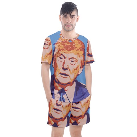 Orange Donald Trump Men s Mesh T-shirt And Shorts Set by vintagetrump