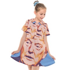 Orange Donald Trump Kids  Short Sleeve Shirt Dress by vintagetrump