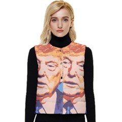 Orange Donald Trump Women s Button Up Puffer Vest by vintagetrump