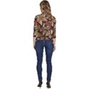 Floral Design 02 Women s Draped Front 3/4 Sleeve Shawl Collar Jacket View4