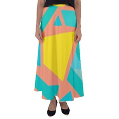 Geometric Design 02 Flared Maxi Skirt by myclothy