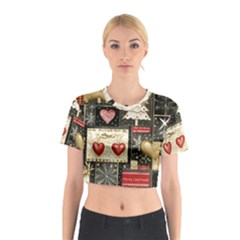 Christmas Reindeer Cotton Crop Top by Posterlux