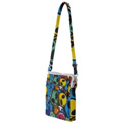 Funky Alien Pattern Abstract Colourful Drawing Multi Function Travel Bag by Posterlux