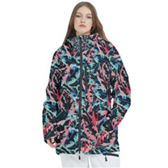 Leaves Pattern Patterns Colorful Women s Multi Pockets Zip Ski And Snowboard Waterproof Breathable Jacket by Posterlux