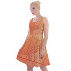 Abstract Texture Of Colorful Bright Pattern Of Transparent Leaves Of Orange And Yellow Color Knee Length Skater Dress by Posterlux
