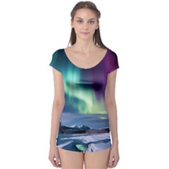 Northern Lights Aurora Night Nature Boyleg Leotard  by Posterlux