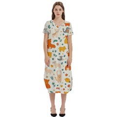 Pet Animal 04 T-shirt Midi Dress With Pockets by myclothy