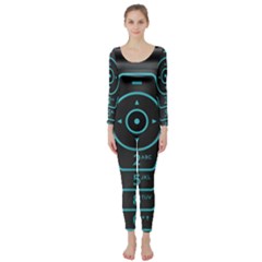 Retro Mobile Device Output Device Long Sleeve Catsuit by Bedest