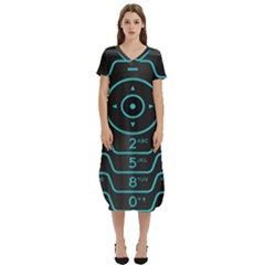 Retro Mobile Device Output Device T-shirt Midi Dress With Pockets by Bedest