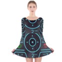 Retro Mobile Device Output Device Long Sleeve Velvet Skater Dress View1