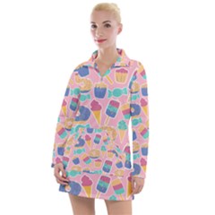 Ice Cream Donut Sweets Candie Women s Long Sleeve Casual Dress by Apenda