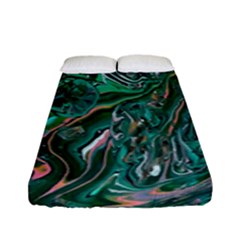 Malachite  Fitted Sheet (full/ Double Size) by kaleidomarblingart