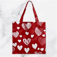 Valentine Zipper Grocery Tote Bag by pollyparadiseartshop