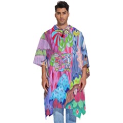 Cabbage Flower Abstract Men s Hooded Rain Ponchos by okhismakingart