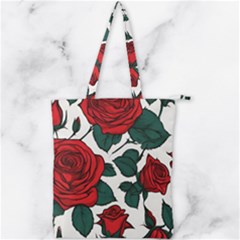 Roses Double Zip Up Tote Bag by pollyparadiseartshop