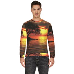 Sunset Nature Sea Dusk Landscape Men s Fleece Sweatshirt by Salmanaz77