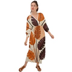 Leaves Boho Monster Nature Grecian Style  Maxi Dress by Salmanaz77