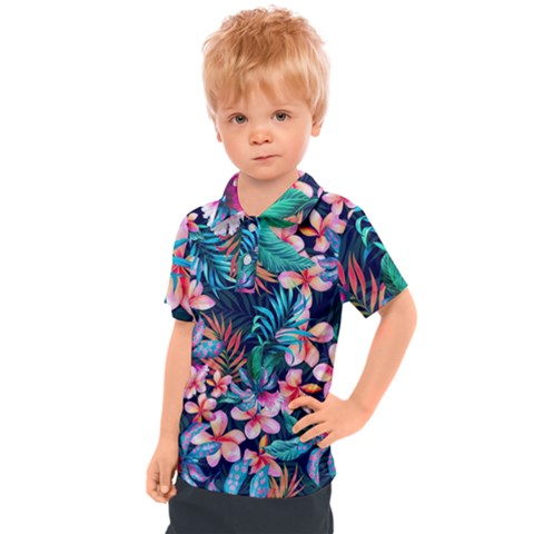 Hawaiian Flowers Hawaii Kids  Polo T-shirt by Cemarart