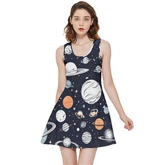 Space Galaxy Universe Stars Sky Inside Out Reversible Sleeveless Dress by Paksenen