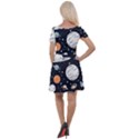 Space Galaxy Universe Stars Sky Cap Sleeve Velour Dress  View2