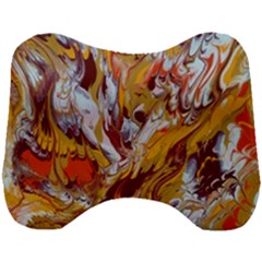 Phoenix Head Support Cushion by kaleidomarblingart