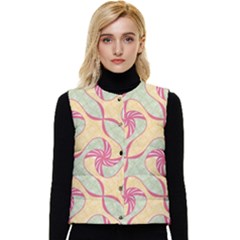 Abstract Pattern Design Scrapbooking Women s Button Up Puffer Vest by Paksenen