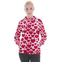 Hearts Valentine Pattern Seamless Women s Hooded Pullover by Bedest