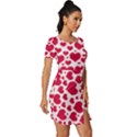 Hearts Valentine Pattern Seamless Fitted Knot Split End Bodycon Dress View3