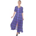 Blue Tartan Plaid 1 Waist Tie Boho Maxi Dress View1