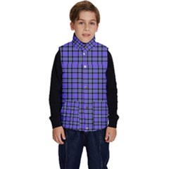 Blue Tartan Plaid 1 Kid s Button Up Puffer Vest by dressshop