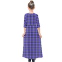 Blue Tartan Plaid 1 Kids  Quarter Sleeve Maxi Dress View2